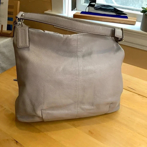 COACH Pebble Grey Madison Isabelle Leather Bag - Picture 3 of 16